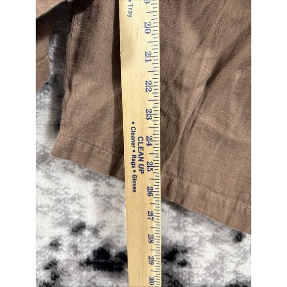 Hot Cotton Pants Womens Size 3X Brown Drawstring Lagenlook Minimal‎ Hippie Linen - Picture 8 of 15